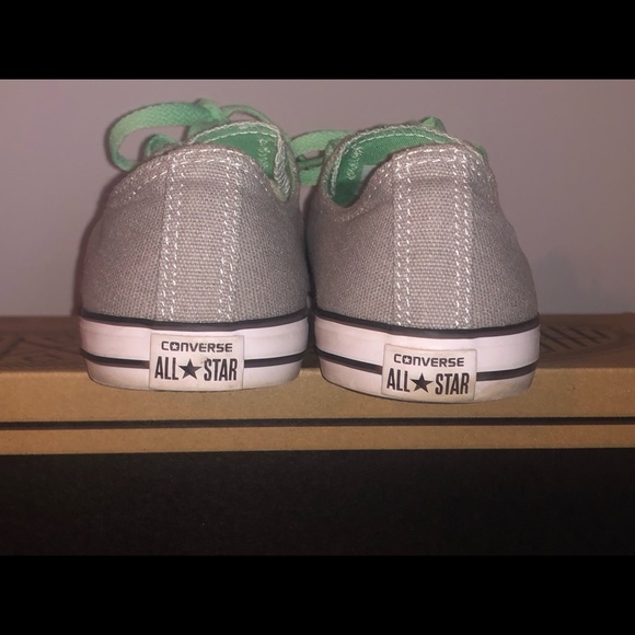 EUC Girls Size 5 Teal Grey Converse - Picture 4 of 7